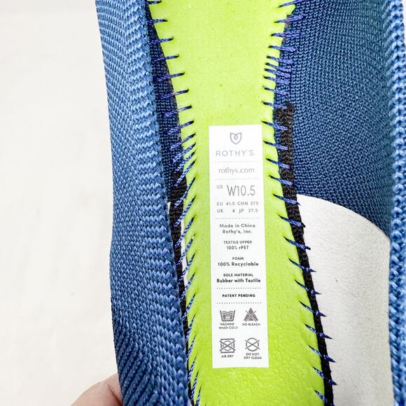 [Rothy’s] The Point Deep Ocean Blue Slip On Washable Ballet Flats Like New 10.5 - Picture 11 of 12